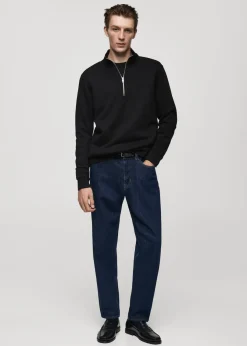 MANGO Bluzy*Bluza bawełniana z kołnierzem na zamek