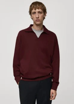 MANGO Bluzy|Koszulki Polo*Bluza oversize z kołnierzykiem polo relaxed fit