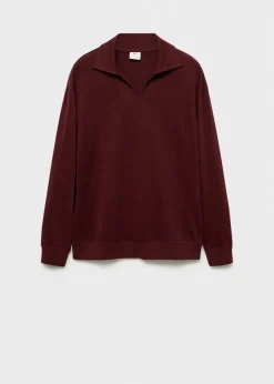 MANGO Bluzy|Koszulki Polo*Bluza oversize z kołnierzykiem polo relaxed fit