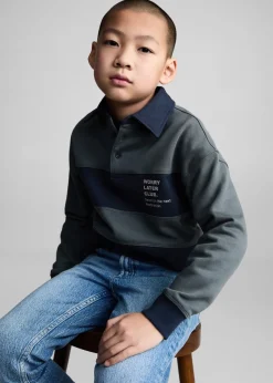 Dzieci MANGO Bluzy*Bluza polo w paski