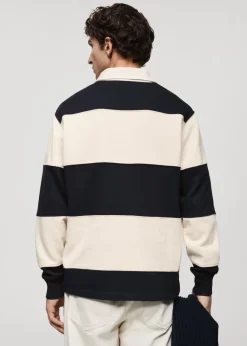 MANGO Bluzy|Koszulki Polo*Bluza polo z bawełny w paski