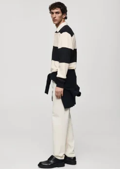 MANGO Bluzy|Koszulki Polo*Bluza polo z bawełny w paski