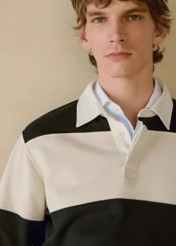 MANGO Bluzy|Koszulki Polo*Bluza polo z bawełny w paski