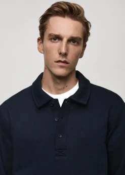 MANGO Bluzy|Koszulki Polo*Bluza polo z mieszanki bawełny