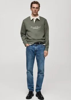 MANGO Bluzy|Koszulki Polo*Bluza polo z napisem z przodu