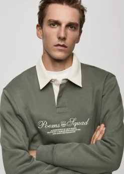 MANGO Bluzy|Koszulki Polo*Bluza polo z napisem z przodu