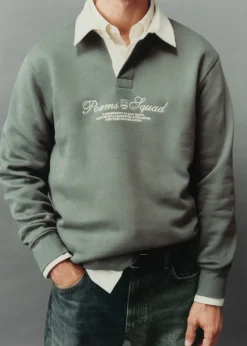 MANGO Bluzy|Koszulki Polo*Bluza polo z napisem z przodu