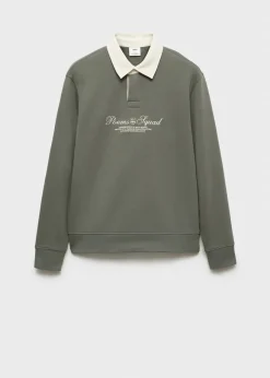 MANGO Bluzy|Koszulki Polo*Bluza polo z napisem z przodu