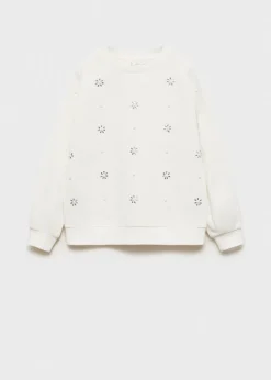 Dzieci MANGO Bluzy*Bluza w kwiaty z cekinami