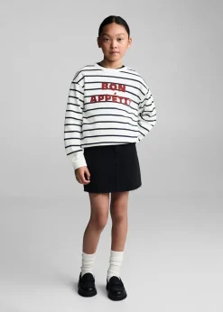 Dzieci MANGO Bluzy*Bluza w pasy z tekstem