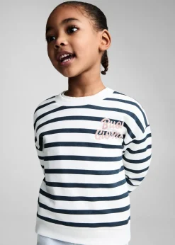 Dzieci MANGO Bluzy*Bluza w pasy z tekstem