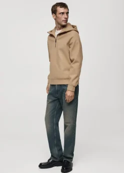 MANGO Bluzy*Bluza z flaneli z kapturem