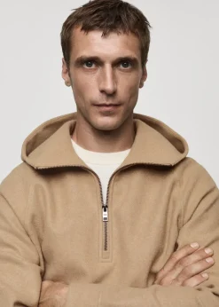 MANGO Bluzy*Bluza z flaneli z kapturem