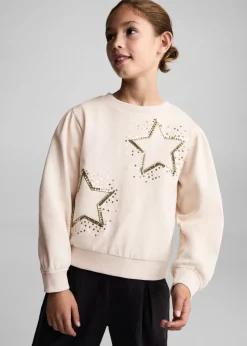 Dzieci MANGO Bluzy*Bluza z gwiazdami z cekinów