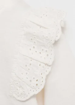 Dzieci MANGO Bluzy*Bluza z haftem i falbankami