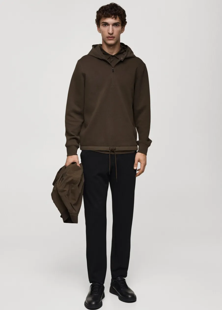 MANGO Bluzy*Bluza z kapturem regular fit comfort strech