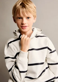 Dzieci MANGO Bluzy*Bluza z kapturem w paski