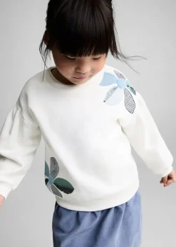 Dzieci MANGO Bluzy*Bluza z kwiatowym haftem
