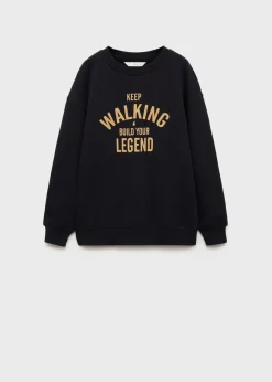 Dzieci MANGO Bluzy*Bluza z nadrukiem i teksturowanymi elementami