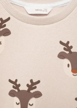 Dzieci MANGO Bluzy*Bluza z nadrukiem w renifery