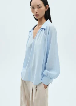 MANGO Koszule I Bluzki*Bluzka bawełniana z bufiastymi rękawami