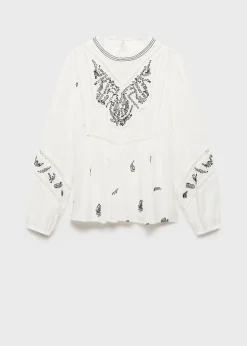 MANGO Koszule I Bluzki*Bluzka bawełniana z haftem