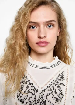 MANGO Koszule I Bluzki*Bluzka bawełniana z haftem