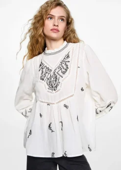 MANGO Koszule I Bluzki*Bluzka bawełniana z haftem