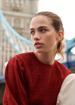 MANGO Koszule I Bluzki*Bluzka bawełniana z marszczeniem