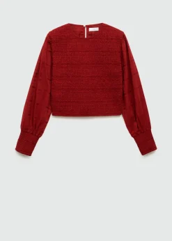 MANGO Koszule I Bluzki*Bluzka bawełniana z marszczeniem