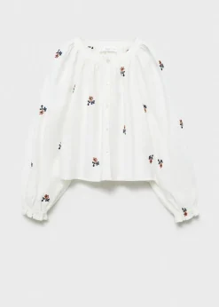 Dzieci MANGO Koszule I Bluzki*Bluzka kwiatowy haft
