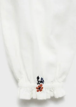 Dzieci MANGO Koszule I Bluzki*Bluzka kwiatowy haft