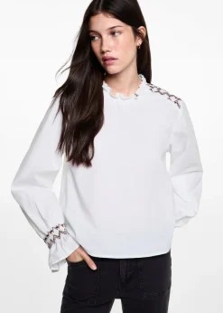 MANGO Koszule I Bluzki*Bluzka marszczone hafty