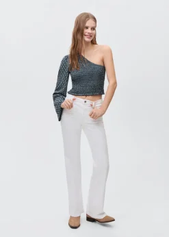 MANGO Koszule I Bluzki*Bluzka na jedno ramię z marszczeniem