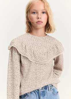 Dzieci MANGO Koszulki I Topy*Bluzka w kwiaty z falbaną