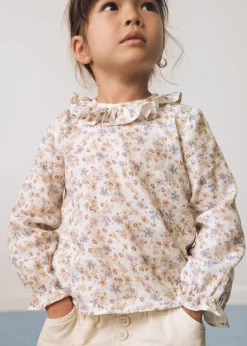 Dzieci MANGO Koszule*Bluzka w kwiaty z falbankami