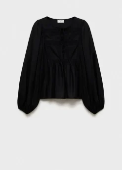 MANGO Koszule I Bluzki*Bluzka wiązana przy szyi