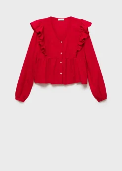 MANGO Koszule I Bluzki*Bluzka z falbaną na ramionach