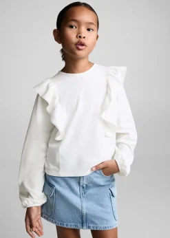 Dzieci MANGO Koszulki I Topy*Bluzka z falbankami