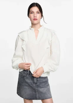 MANGO Koszule I Bluzki*Bluzka z falbankami i szczypankami