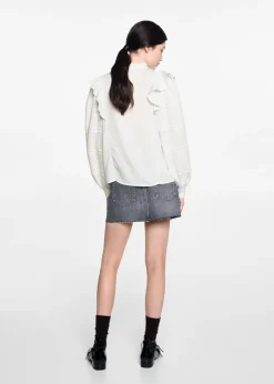 MANGO Koszule I Bluzki*Bluzka z falbankami i szczypankami