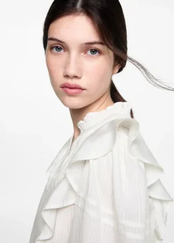 MANGO Koszule I Bluzki*Bluzka z falbankami i szczypankami