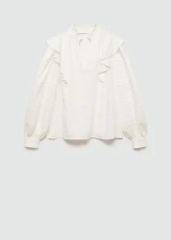 MANGO Koszule I Bluzki*Bluzka z falbankami i szczypankami