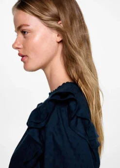 MANGO Koszule I Bluzki*Bluzka z falbankami i wyszywanymi zdobieniami