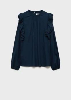 MANGO Koszule I Bluzki*Bluzka z falbankami i wyszywanymi zdobieniami