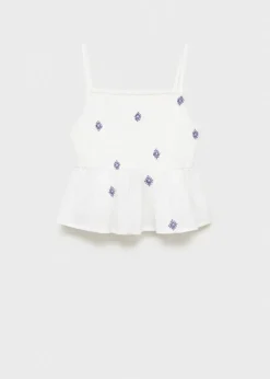 Dzieci MANGO Koszule I Bluzki*Bluzka z haftowanymi detalami i falbanką