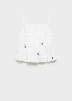 Dzieci MANGO Koszule I Bluzki*Bluzka z haftowanymi detalami i falbanką