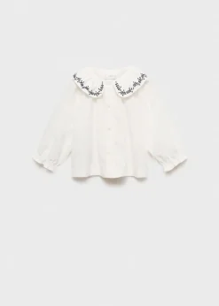 Dzieci MANGO Koszule|Koszule*Bluzka z kołnierzykiem babydoll i haftem
