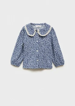 Dzieci MANGO Koszulki*Bluzka z kołnierzykiem babydoll i nadrukiem