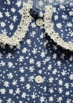 Dzieci MANGO Koszulki*Bluzka z kołnierzykiem babydoll i nadrukiem